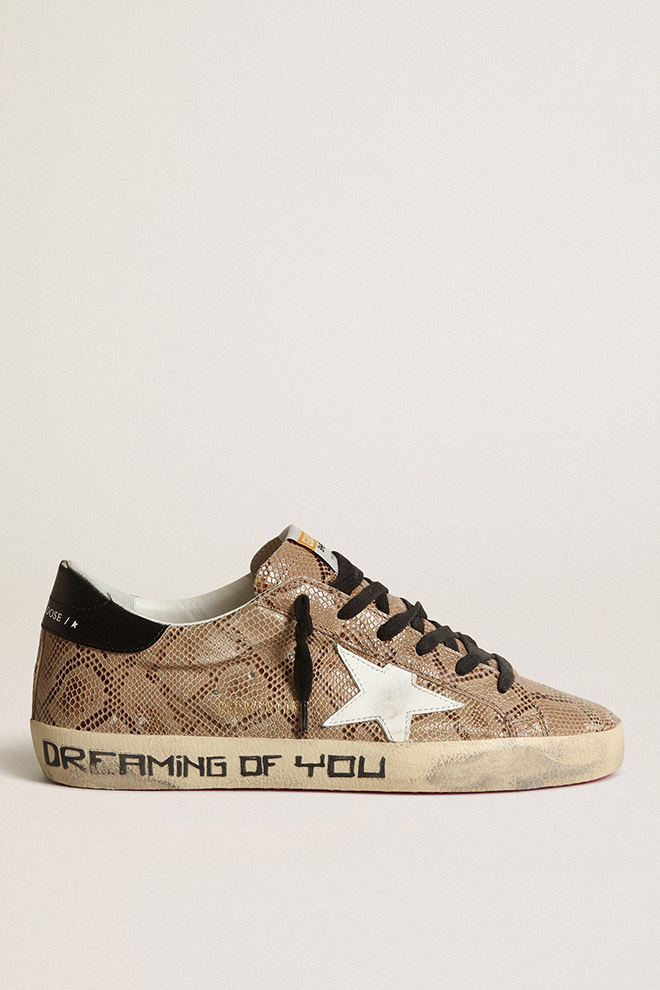 SUPER-STAR SNAKE PRINTED LEATHER UPPER LEATHER STAR AND SHINY LEATHER ...