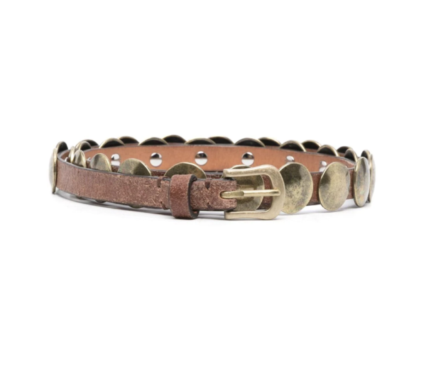 BELT TRINIDAD THIN WASHED LEATHER FLESH SIDE WITH STUDS